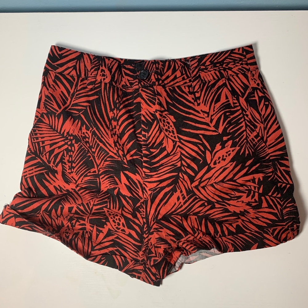 Orange and Black Tropical Shorts
